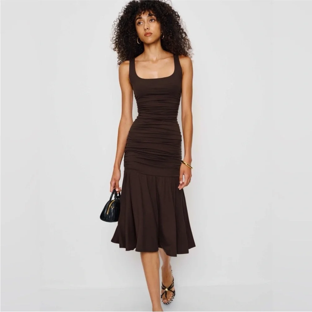 NWT reformation Kayla knit dress in mole - size s - Picture 2 of 6